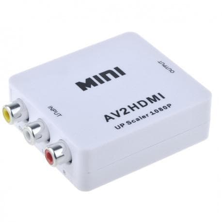 POIS PÄÄLTÄ 1080p: n HDMI-adapteriin - (3x RCA) NTSC / PAL -yhteensopiva
