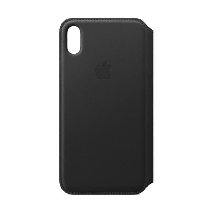 Læder folio taske til iPhone XS Max - Sort