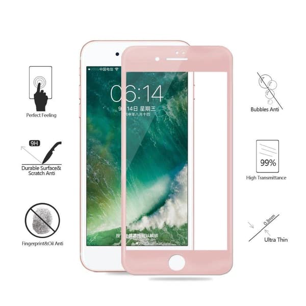 iPhone 7 3-PACK Sk�rmskydd 3D 9H Ram 0,2mm HD-Clear