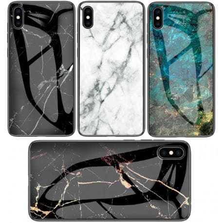 iPhone XS Max Marmorskal 9H Härdat Glas Baksida Glassback V2