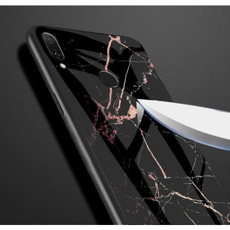 Xiaomi Redmi Note 7 Marble Shell 9H hærdet glas bagside glas bagside V2