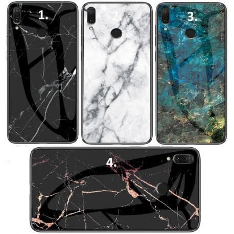 Xiaomi Redmi Note 7 Marble Shell 9H hærdet glas bagside glas bagside V2