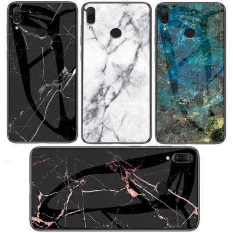 Xiaomi Redmi Note 7 Marble Shell 9H hærdet glas bagside glas bagside V2