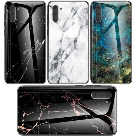 Samsung Note 10 Marble Shell 9H hærdet glas bagside glas bagside V2