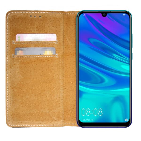 Äkta Läder Book Slim Huawei P20 Lite 2019 Plånboksfodral Svart