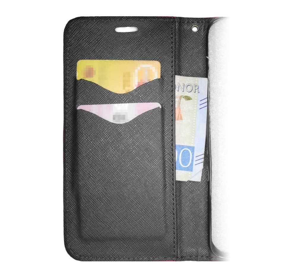 Motorola One Vision Plånboksfodral Fancy Case + Handlovsrem Svart