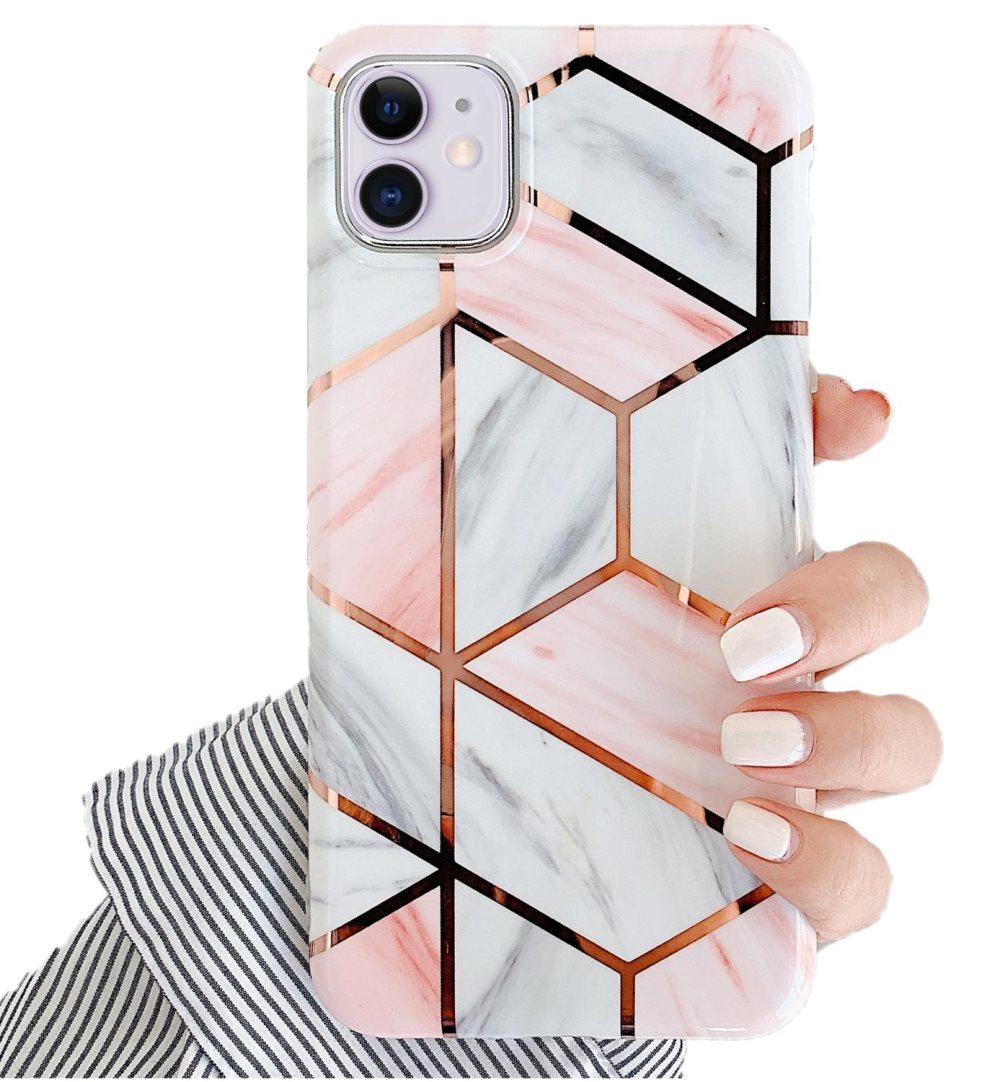 Marmorskal til iPhone 11- Luksus Marble / Pink C4U®