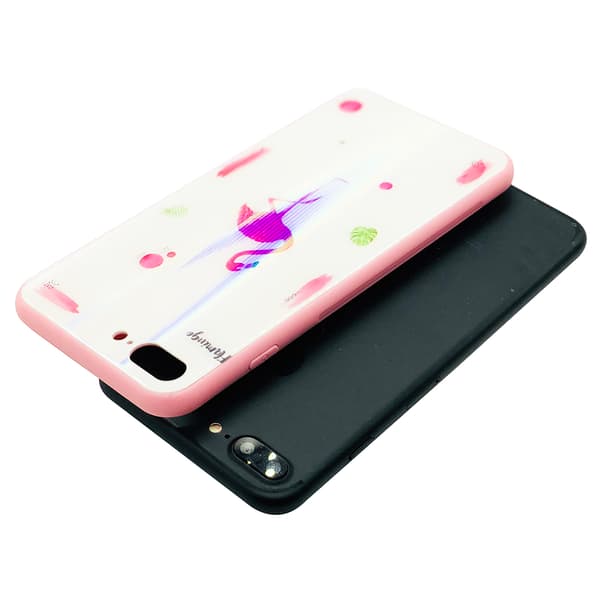 Elegant Skyddskal till iPhone SE 2020 (Härdat glas) Flamingo