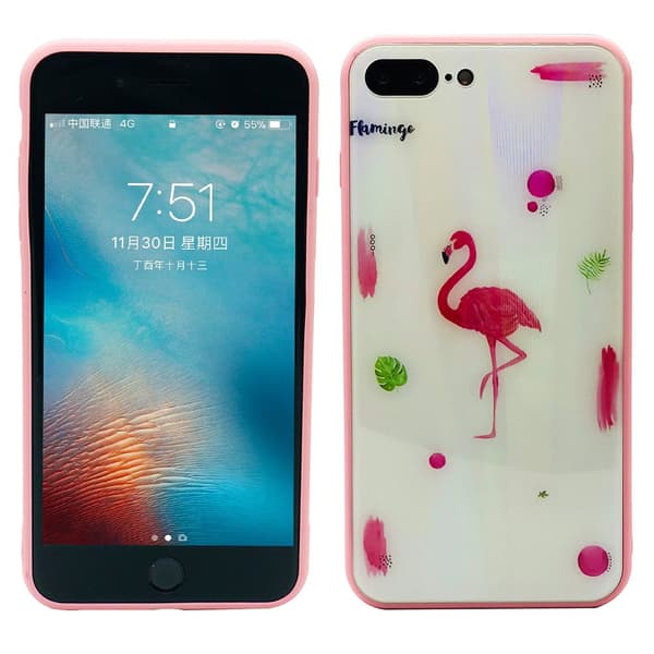 Elegant Skyddskal till iPhone SE 2020 (Härdat glas) Flamingo