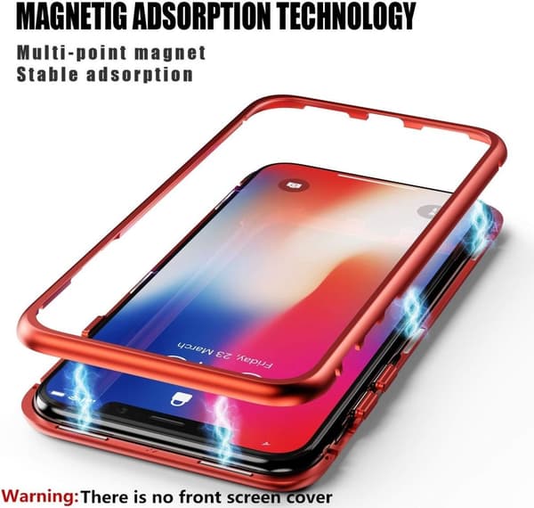 Magneto fodral för Iphone Xs max svart Röd