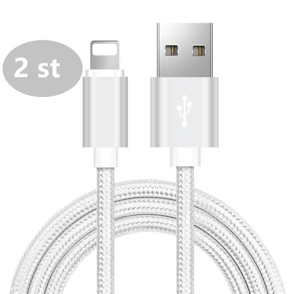 2 st färgade 3 m iphone kabel svart