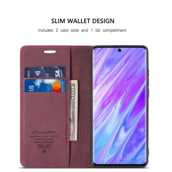 Hög kvalitet plånbok Läderfodral för Samsung S20 svart