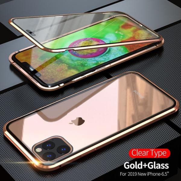 heltäckande magnetfodral för iphone 11 pro max blå Guld