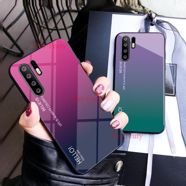 gradient härdat glas  för Huawei p30 pro röd Röd