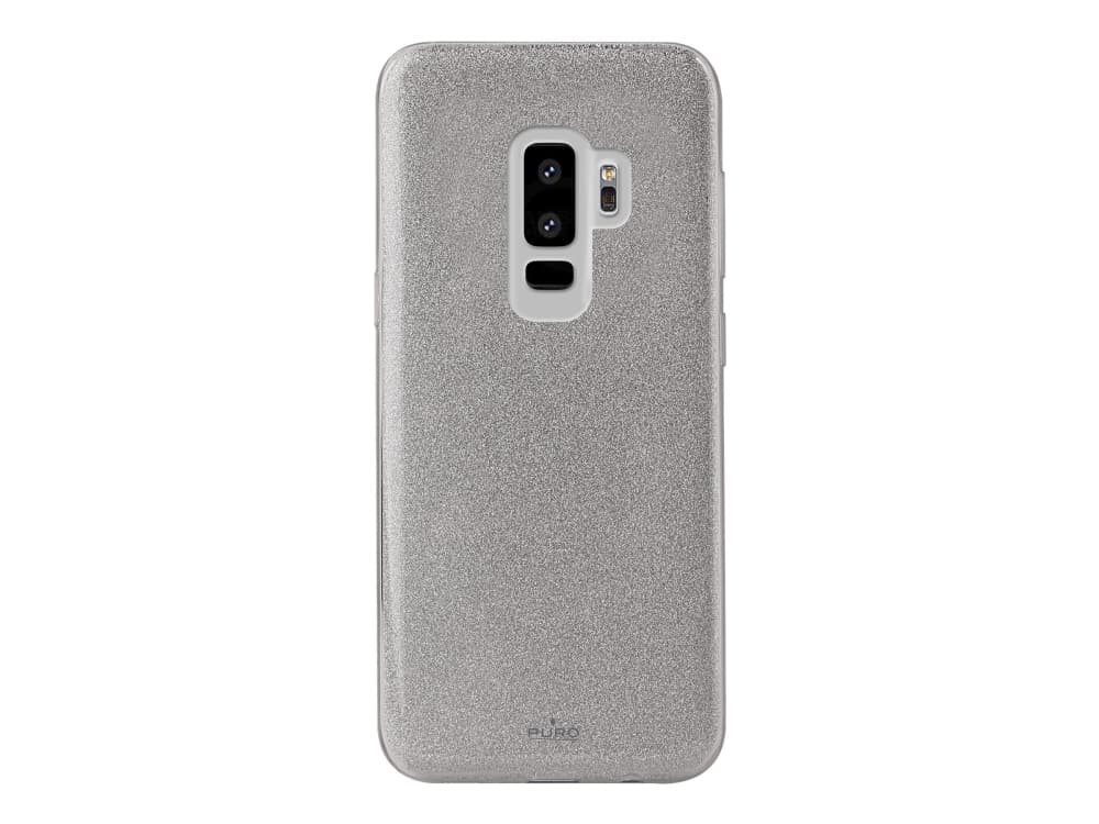 PURO Shine - Baksidedeksel for mobiltelefon - polykarbonat, termoplast-polyuretan (TPU) - sølv - for Samsung Galaxy S9