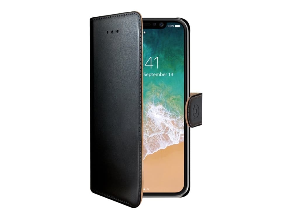 CELLY WALLY900 - Lommebok for mobiltelefon - kunstlær - svart - for Apple iPhone X
