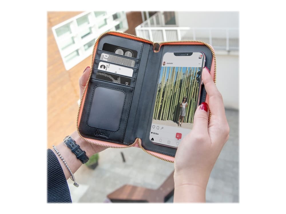 CELLY Venere Universal - Eske for mobiltelefon - fauxlær - rosa - 6.5"