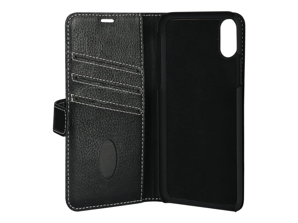 Essentials Wallet Detachable - Lommebok for mobiltelefon - lær - svart - for Apple iPhone X