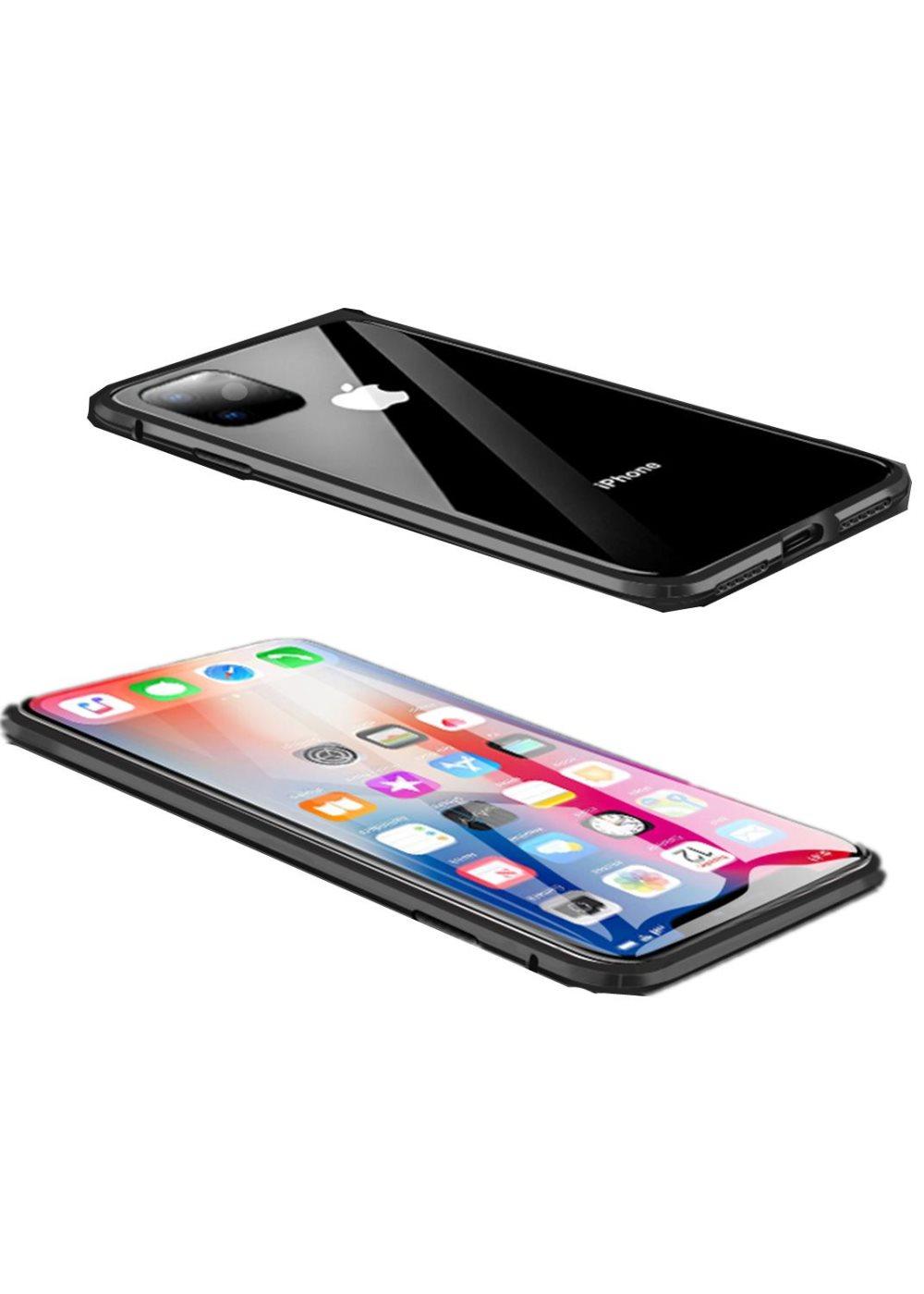 Magneettinen kuori kaksipuolisella karkaisulla lasilla - iPhone 11 - musta