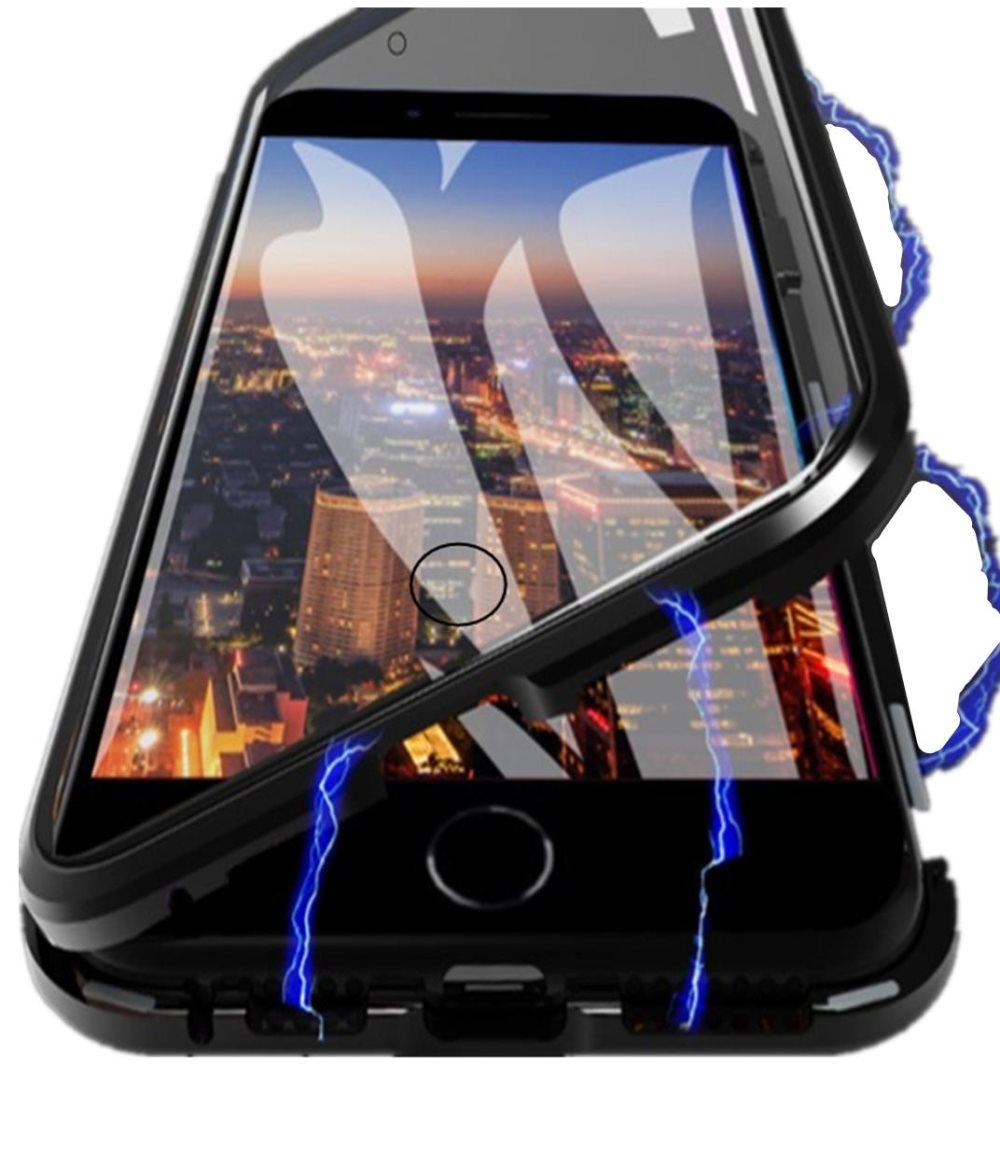 iPhone 7/8 deksel dobbeltsidig herdet glass Svart