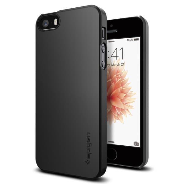 Spigen Thin Fit, Omslag, Apple, iPhone SE / 5s / 5, 10,2 cm (4"), Svart