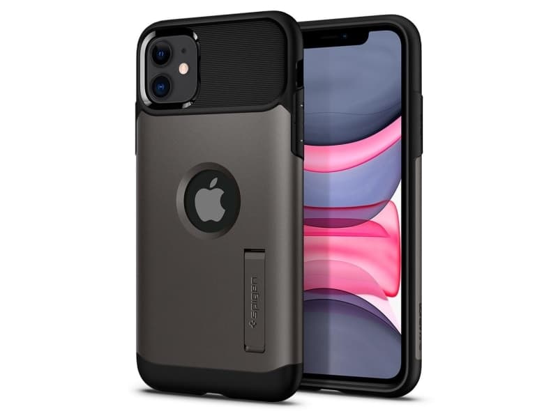 Spigen Slim Armor, Omslag, Apple, iPhone 11, Grå