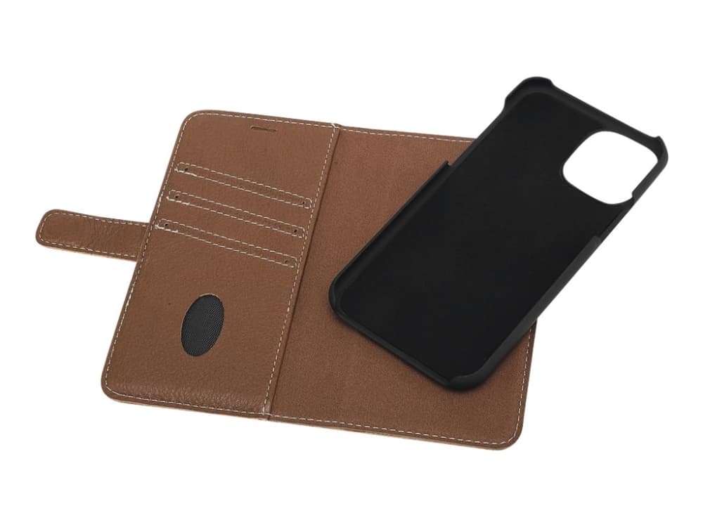 Essentials Wallet Detachable - Vikbart fodral för mobiltelefon - genuint läder - brun - för Apple iPhone 11 Pro