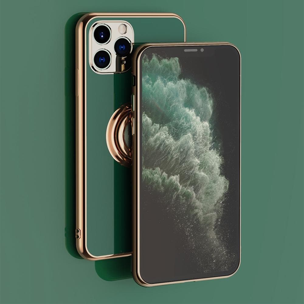 Lyxigt Stilrent Mobilskal â•‘iPhone11â•‘ med ring ställ-funktion Guld