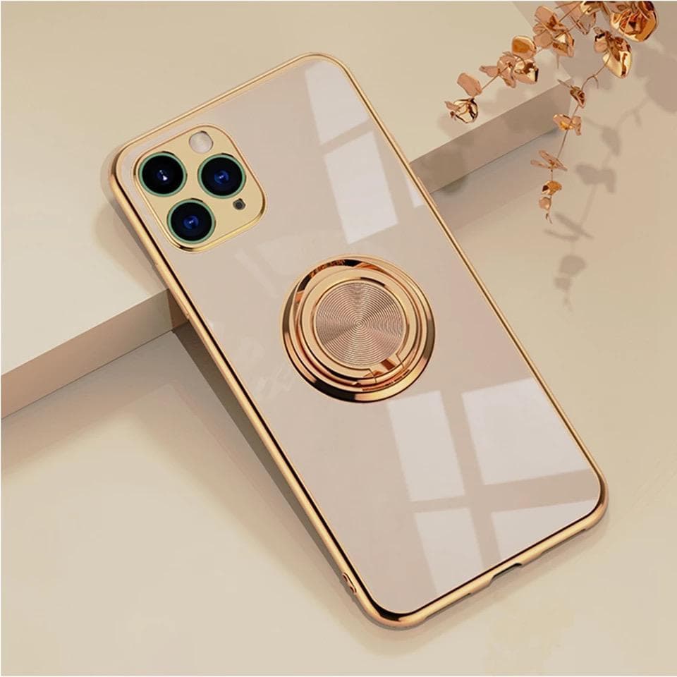 Lyxigt Stilrent Mobilskal â•‘iPhone11â•‘ med ring ställ-funktion Guld