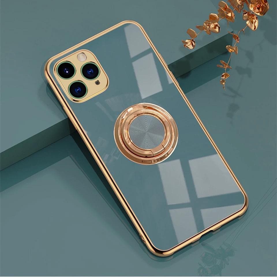 Lyxigt Stilrent Mobilskal â•‘iPhone11â•‘ med ring ställ-funktion Guld