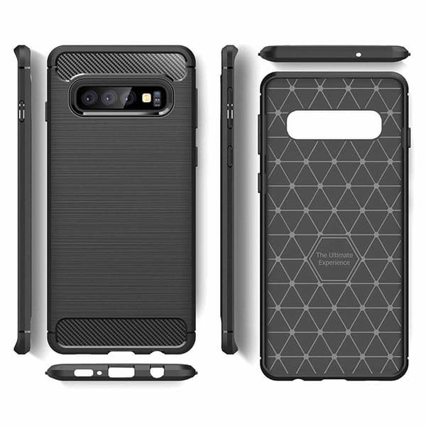 Samsung Galaxy S10 Plus - Flexibel Carbon Mjuk TPU Skal - Svart