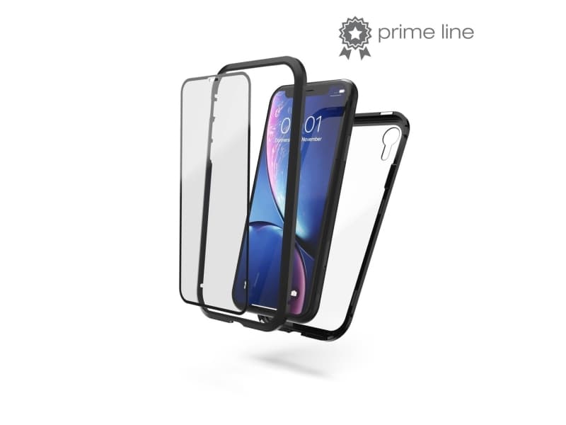 Hama Magnetic+Glass+Display Glass, Omslag, Apple, iPhone XR, 15,5 cm (6.1"), Svart, Transparent