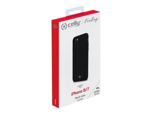 CELLY FEELING FEELING800BK - Baksidedeksel for mobiltelefon - væskesilikon - svart - for Apple iPhone 7, 8