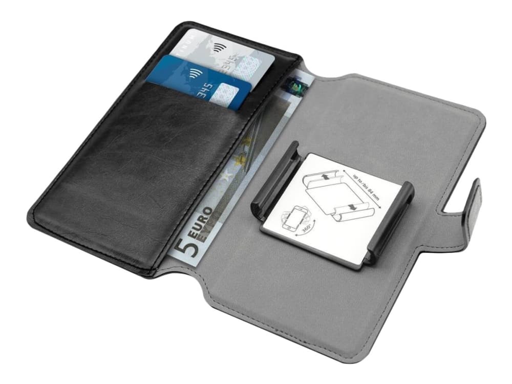 PURO Universal Wallet 360° - XL - lommebok for mobiltelefon - økolær - svart