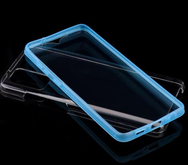 front och back silikon fodral för Samsung A41  transparent