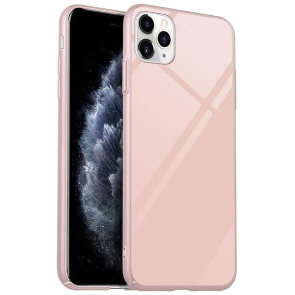 Forcell glas backfodral för iphone Xs max röd Rosa