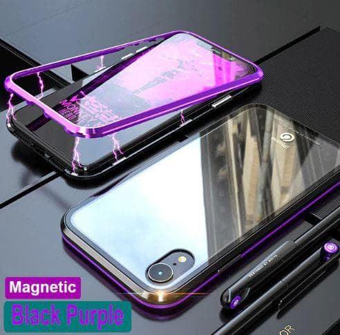 magnetisk glas bakfodra för iPhone Xs max svart