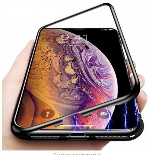 magnetisk glas bakfodra för iPhone Xs max svart