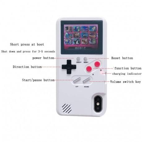 iPhone X/XS Klassisk Gameboy Skal Färgskärm | 36st Små Spel