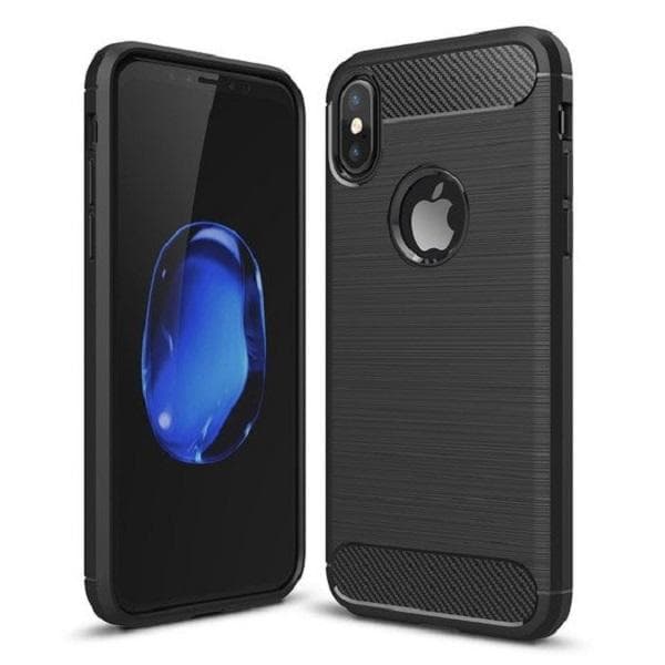 iPhone XS Max - Flexibel Carbon Mjuk TPU Skal - Svart