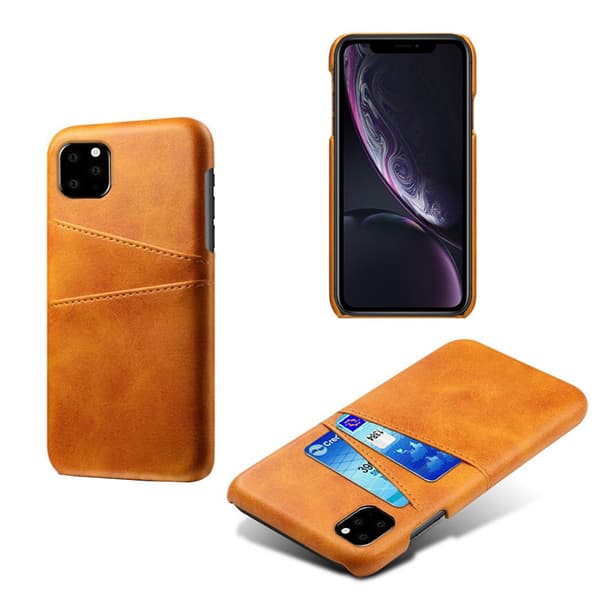 Iphone 11 skydd skal fodral skinn läder kort visa amex