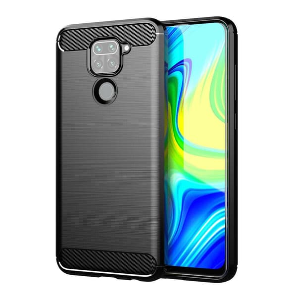 Xiaomi Redmi Note 9 - Flexibel Carbon Mjuk TPU Skal - Svart