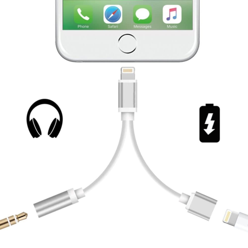iPhone | 2 i 1 Adapter - Lyssna & Ladda