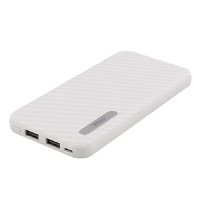 DELTACO Power Bank bærbart batteri 10000mAh 2.1A 37Wh hvid