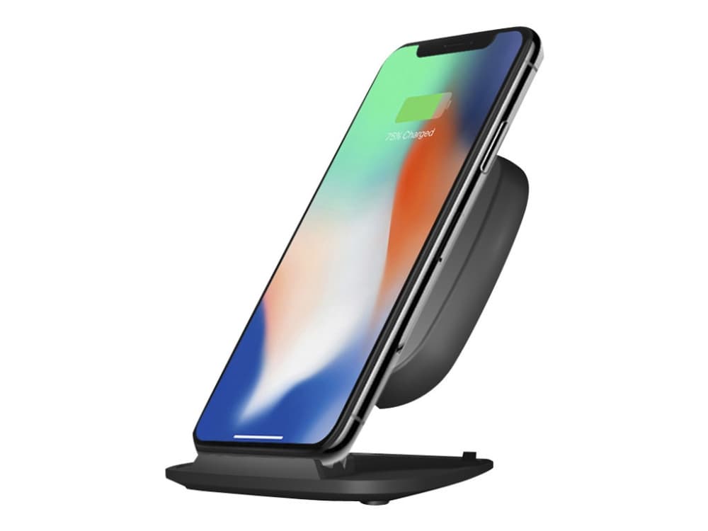 ZENS Ultra Fast Wireless Charger Stand - Trådløst ladestativ + AC-strømadapter - 15 watt - Apple Fast Charge / Samsung Fast Charge - Storbritannia, U