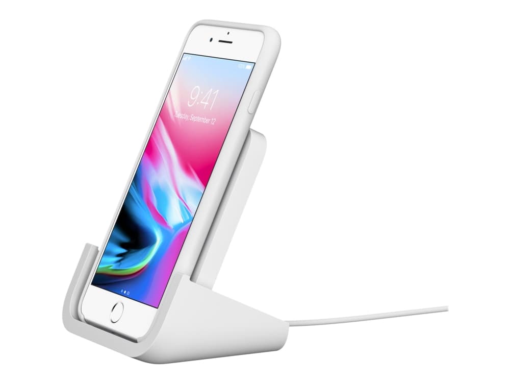 Logitech Powered - Trådløst ladestativ + AC-strømadapter - 7.5 watt - hvit - Europa