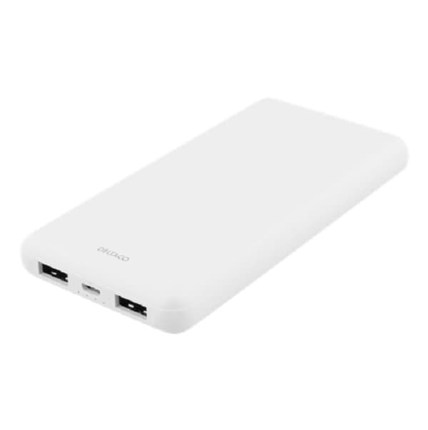 DELTACO 10000mAh Power Bank 2xUSB 2.1A LED-indikator HVID