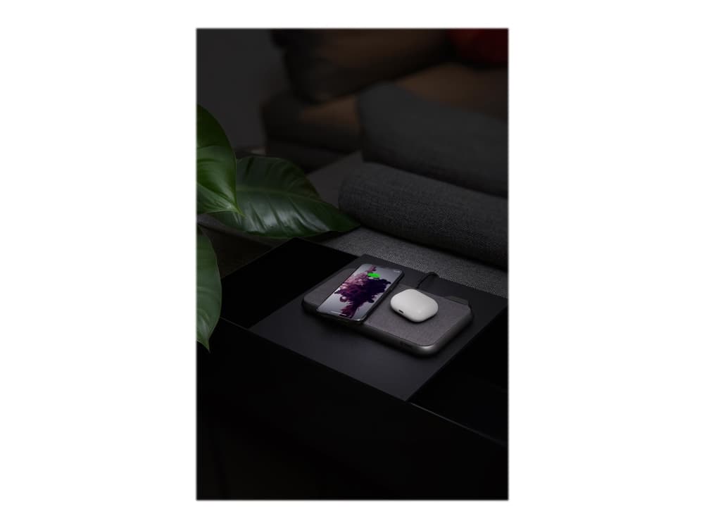 Zens Liberty - Textile Edition - trådløs ladepute + AC-strømadapter - 30 watt - 2.4 A - Apple Fast Charge, FC