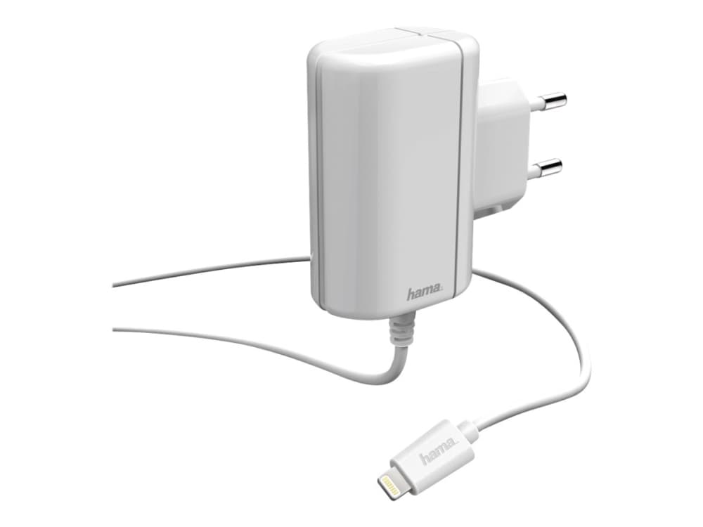 Hama Essential Line "Lightning" - Strømadapter - 12 watt - 2.4 A - Ultra Fast Charge (Lightning) - hvit - for Apple iPhone (Lightning)