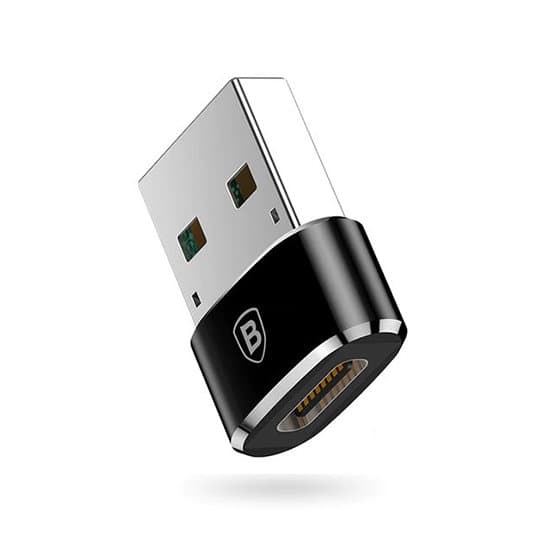 Baseus Adapter Exquisite USB-C Hona to USB-A Hane Aluminium Sort